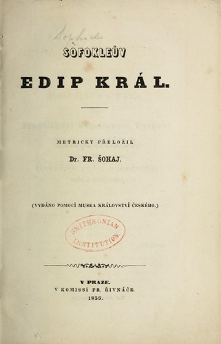 Cover for Sofokleuv Edip král