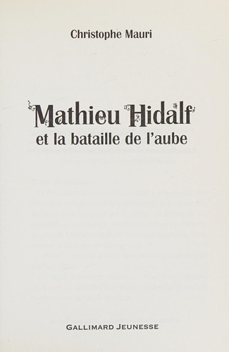 Cover for Mathieu Hidalf et la bataille de l'aube