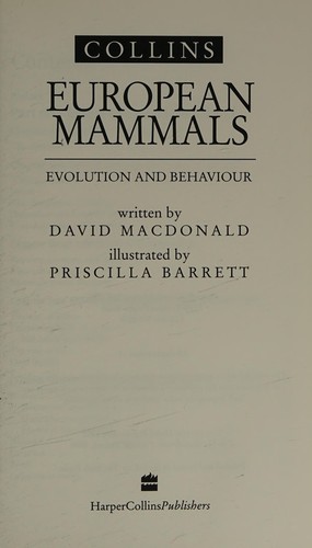 Cover for Collins European mammals