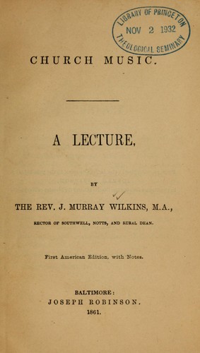 Cover for Church music
