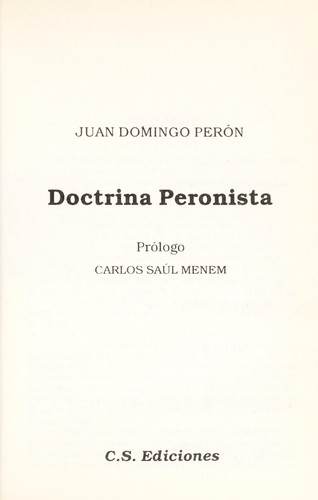 Cover for Doctrina Peronista