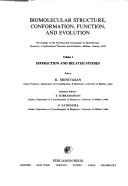 Cover for Biomolecular structure, conformation, function, and evolution