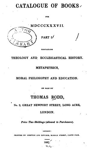 Cover for Catalogue of Books for MDCCCXXXVII ...