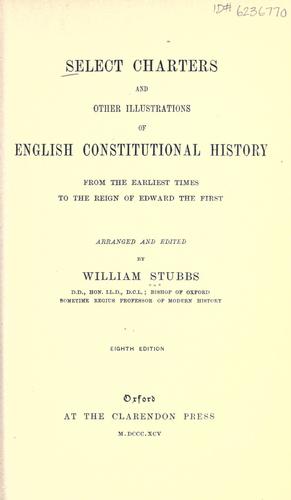 Cover for Select charters and other illustrations of English constitutional history