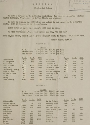Cover for Special closing-out prices