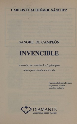 Cover for Sangre de campéon, invencible