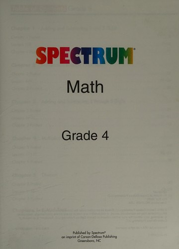 Cover for Spectrum Math, Grade 4
