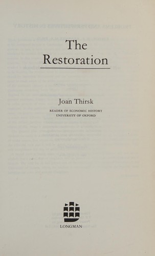 Cover for The restoration