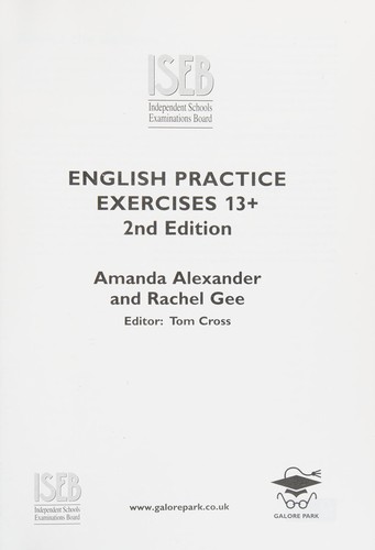 Cover for English Practice Exercises 13+