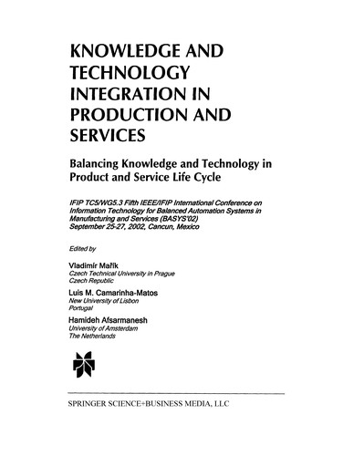Cover for Knowledge and technology integration in production and services
