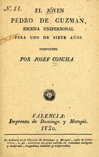 Cover for El jóven Pedro de Guzman