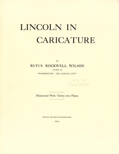 Cover for Lincoln in caricature