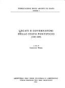 Cover for Legati e governatori dello Stato pontificio (1550-1809)