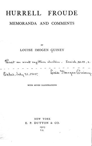 Cover for Hurrell Froude
