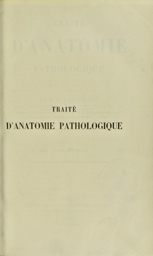 Cover for Trait©♭ d'anatomie pathologique