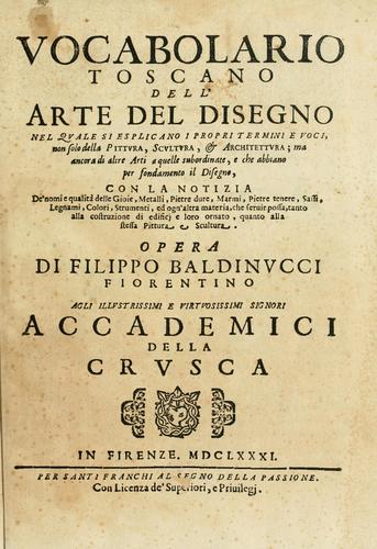 Cover for Vocabolario toscano dell' arte del disegno