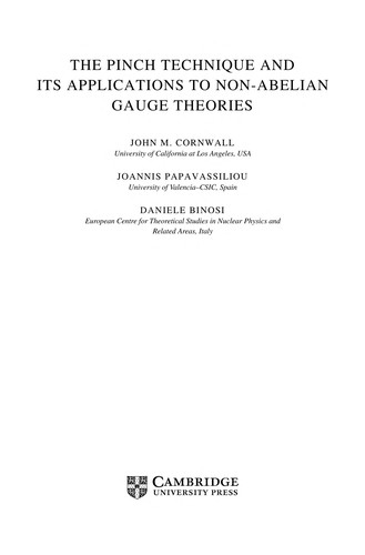 Cover for The pinch technique and its applications to non-Abelian gauge theories