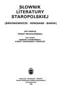 Cover for apokryfy Słownik literatury staropolskiej