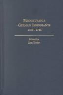Cover for Pennsylvania German immigrants, 1709-1786