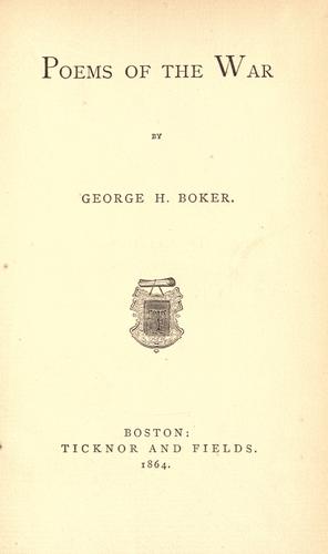 Cover for Poems of the war