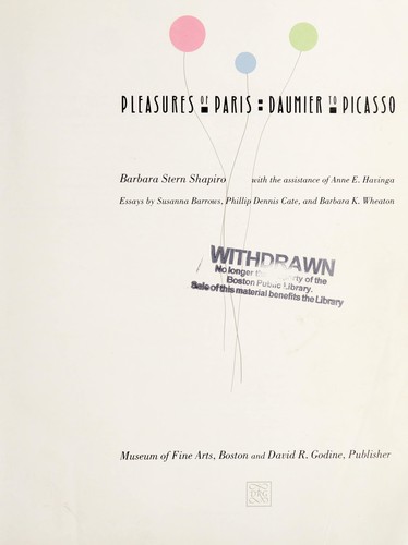 Cover for Pleasures of Paris : Daumier to Picasso