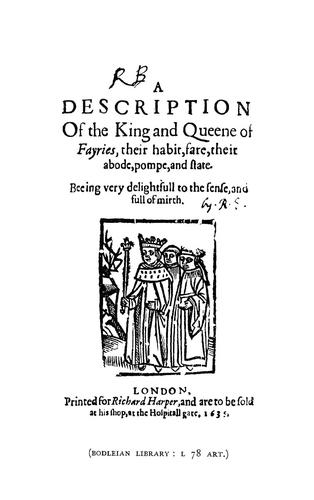 Cover for English fairy poetry from the origins to the seventeenth century