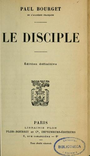 Cover for Le disciple