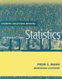 Cover for Student Solutions Manual to accompany Introductory Statistics