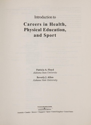 Cover for Introduction to careers in health, physical education, and sport