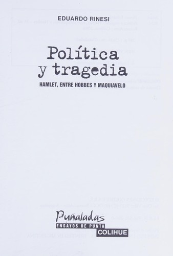 Cover for Política y tragedia
