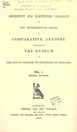Cover for Descriptive and illustrated catalogue of the physiological series of comparative anatomy