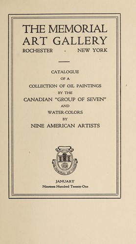 Cover for Catalogue of a collection of oil paintings by the Canadian "Group of Seven" and water-colors by nine American artists
