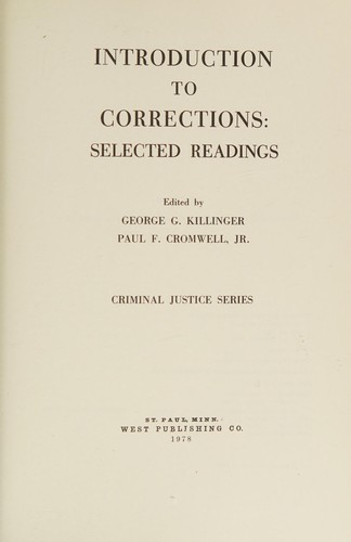 Cover for Introduction to corrections