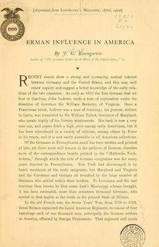 Cover for German influence in America