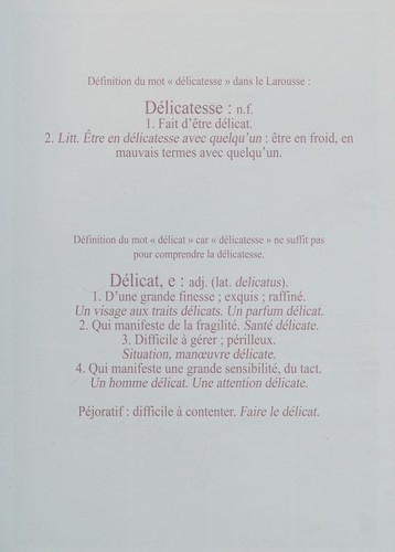 Cover for La délicatesse