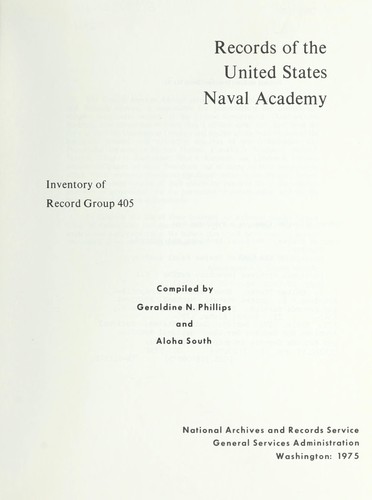 Cover for Records of the United States Naval Academy