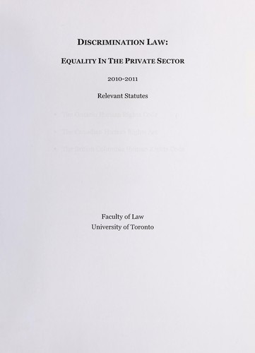 Cover for Discrimination law