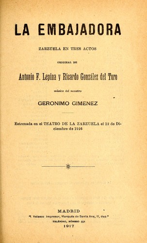 Cover for La embajadora
