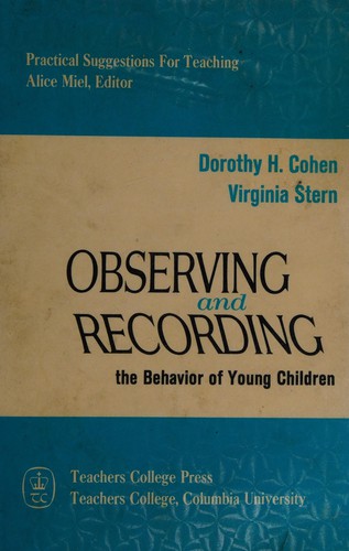 Cover for Observing and recording the behavior of young Children