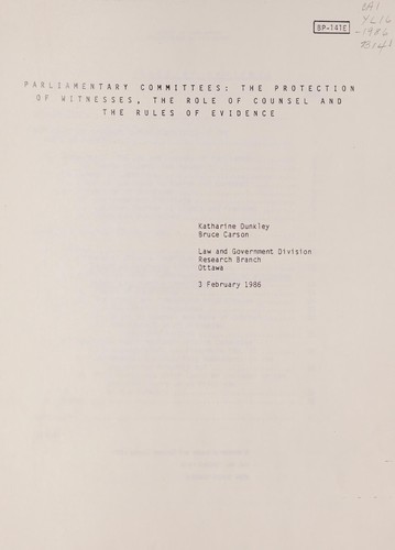 Cover for Parliamentary committees