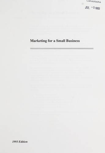 Cover for Marketing for a small business.