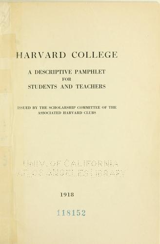 Cover for Harvard College