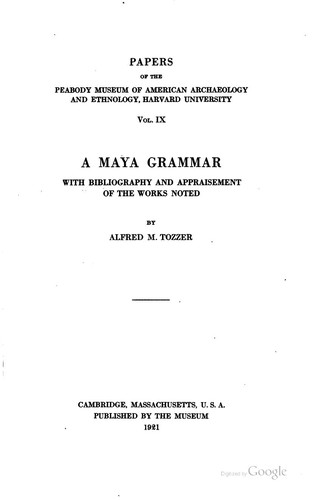 Cover for A Maya grammar