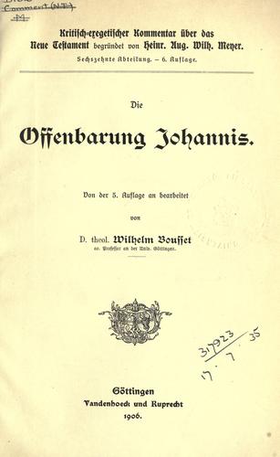 Cover for Offenbarung Johannis