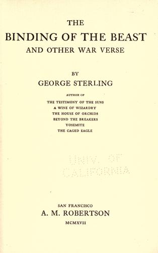 Cover for The binding of the beast