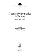 Cover for Il pensiero gerarchico in Europa
