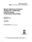 Cover for Recent advances in sensors, radiometric calibration, and processing of remotely sensed data