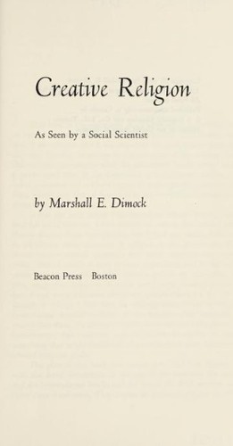 Cover for Creative religion, as seen by a social scientist.