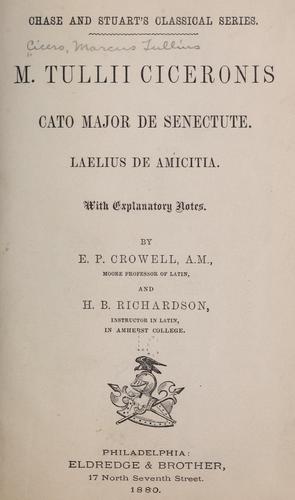 Cover for Cato Major de senectute