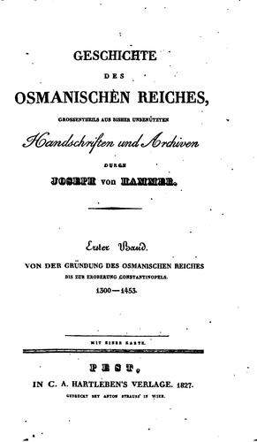 Cover for Geschichte des osmanischen Reiches